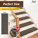 JSEI Stair Treads for Wooden Steps, 14 Pack 9" X 28" Non-Slip Machine Washable Carpet Stair Treads with TPE Backing, Soft Indoor Stair Rug Runner for Kids Elders & Pets, 100% Polyester, Greyish Brown