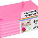 500 Sheets of Pink Tissue for Gift Bags - Bulk Wrapping Tissue, 20 X 30 Inches. Ideal Pink Packaging for Gift Wrap, Filler, Crafts, DIY Projects, Weddings, Birthdays, Baby Showers, Valentine's Day