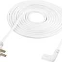 Extra Long 17-Foot Power Cord Compatible with Samsung and LG TV LED Smart Screens and Many Other Compatible Electronics - 90 Degree Right Angled L-Shaped Power Cable (17-Foot, White)