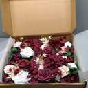 Ling's Moment Artificial Red Wedding Arch Flowers 2 Swags of Ceremony Backdrop Rose Arbor Centerpieces Decorations, Reception Table Outdoor Hanging Party Reception Floral Arrangement Decor Marsala