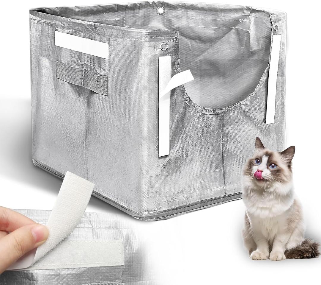 2 x 4 Pack F Type Litter Box Liners Cat Litterbox Liners Compatible with Flip Litter Box Liner Type F Reusable Waterproof Cat Litter Liners with Carrying Handles