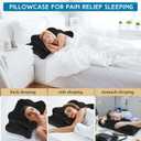 HunnmingRe Cervical Pillow Case Cover Comfortable and Breathable Memory Foam Cervical Neck Pillow Case Cover with Zipper(Black,Queen Size)