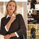 GRACE KARIN Women's Fall Knit Sweater Top, Long Sleeve Merino Wool Blend Pullover, Casual Crewneck Waffle Clothes 2025 (Brown, XL)