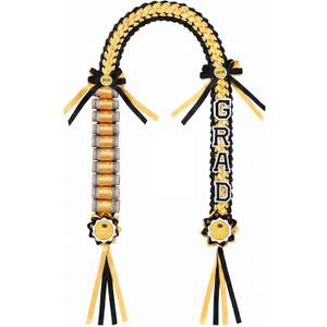 Yinder Graduation Leis 2026 Money Leis with Cash Holder 48 Inch Grad Ribbon Lei Class of 2026 Double Braided Necklace DIY Money Graduation Gift for Congrats Graduates Senior(Black and Gold)