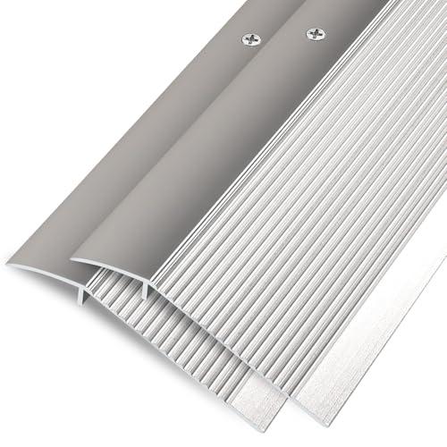Jiekayi Aluminum Floor Transition Strip, Threshold Ramps for Doorways, Bridge The Height Less Than 1.6″, for Tile Hardwood Laminate Vinyl Concrete, Size 36 x 3.9 x 0.35in (Silver，1 Pack)