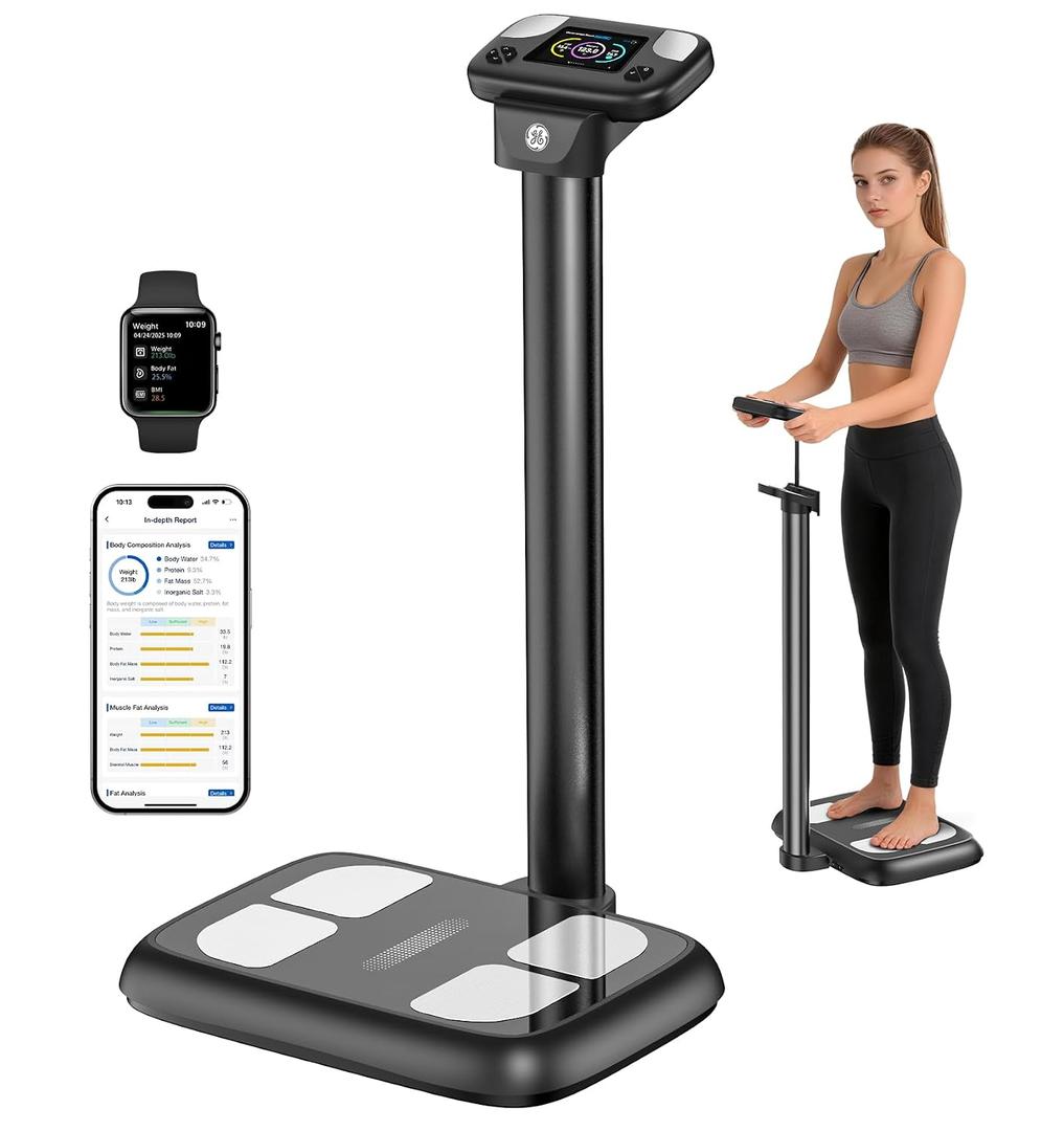 GE Smart Scale Body Weight BMI Fat, Segmental Data Dual-Frequency Bend-Free