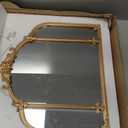 24"x22" Gold Arch Wall Mirror, Vintage Ornate Baroque Mirror with Metal Frame, Decorative Vanity Mirror for Dresser, Bedroom, Bathroom, Fireplace, Entryway, Hallway