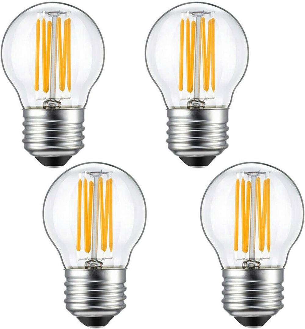 G45 LED Edison Bulb Dimmable 6W LED Filament Light Bulb 60W Equivalent Warm White 2700K Clear Glass E26 Base Decorative Vintage Globe Bulb for Pendent Chandelier Home Lighting, AC110V(4 Pack)