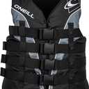 O'Neill Men's Superlite USCG Life Vest (Black/Black/Smoke:White, Small)