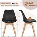 VECELO Dining Chairs Set of 4, Mid-Century Modern Kitchen & Dining Room Chairs, PU Leather Upholstered Seat, Solid Wood Legs, Armless, Non-Slip Feet, Black