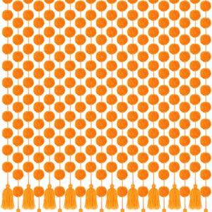 10 Pcs Orange Pom Pom Garland 5 Feet Marigold Garland for Decoration Ball Decor for Diwali Celebration Indian Weddings Birthday Day of The Dead Dia De Muertos Decor