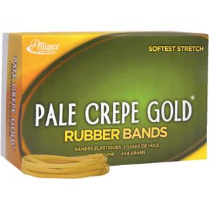 Alliance Rubber 20335 Pale Crepe Gold Rubber Bands Size #33, 1 lb Box Contains Approx. 970 Bands (3 1/2" x 1/8", Golden Crepe)