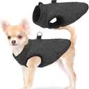 SCENEREAL Winter Dog Vest Coat with Harness Built In, Warm Puppy Jacket for Small Medium Dogs, Cold Weather Coat with Zipper, Fleece Puffer Vest Windproof Snow Clothes XS