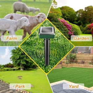 4 Pcs Solar Mole Repellent Sonic Gopher Repellent Vole Chaser Mole Deterrent Sonic Spikes Repellent Ultrasonic Pest Control Outdoor Keep Moles Out of Yard Lawn