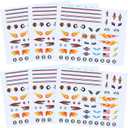 4 x Derby Car Sticker Set for Pinewood Car DerbyStyle Cars, Racing Numbers Flags Flames Animals Wings Lights Decals, Peel & Stick Waterproof Vinyl, 6 Sheets