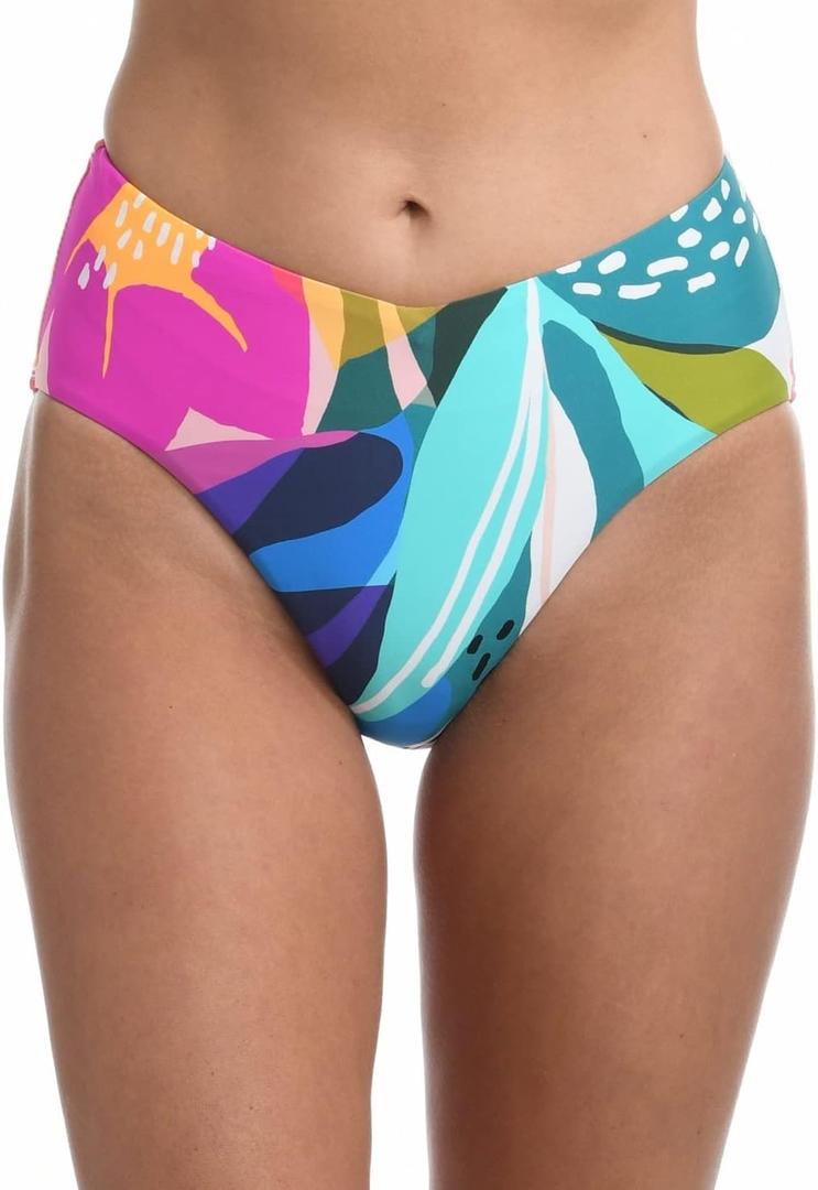 La Blanca Women's High Waist Swimsuit Bottom (10, Multi//Electric Shore)