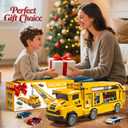 Truck Toys for Kids, Transport Vehicle with 12 Die-Cast Car, Double Race Car Track Cars Ramp Toy, Carrier Truck for Toddler 3-5, Christmas Birthday Gift for 3 4 5 6 7 8 Years Old Boys Girls (Yellow)