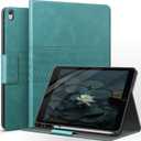 Auaua Case for iPad Air 3rd Generation 2019 / iPad Pro 10.5 2017, with Built-in Pencil Holder, Auto Sleep/Wake, Adjustable Angle, Vegan Leather (Green)
