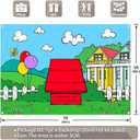 Fabric 7x5ft Cartoon Red House Photography Backdrop Blue Sky Grass Balloon Outdoor Background Party Decorations Kids Birthday Photo Booth Banner