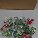 12 Pieces 9" Mini Christmas Wreaths for Kitchen Cabinet Small Christmas Candle Rings Eucalyptus Wreath Pillar Candle Rings Table Centerpieces Hanging Garlands for Front Door Window Decor (Red Berry)