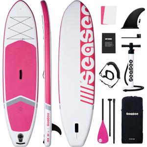 Inflatable Stand Up Paddle Board Includes Paddle, Dual Action Pump, and Accessories 11ft Lightweight iSUP, 33"*6" Wide Stable Design, Anti-Slip EVA Deck, Paddle Board for Adults