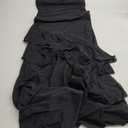 PRETTYGARDEN Maxi Dresses for Women 2025 Summer Tiered Floral Beach Sundress Spaghetti Strap Wedding Guest Long Dress (Medium, Solid Black)