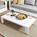 Modway Tahoe Aluminum Outdoor Patio Coffee Table in White 26.5 x 51 x 12 inches
