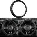 AICEL Car Steering Wheel Cover, Carbon Fiber Vehicle Steer Wheel Protector with 3D Honeycomb Design, Anti-Slip Steer Wheel Protection Guard, Universal Automotive Accessories (Black)