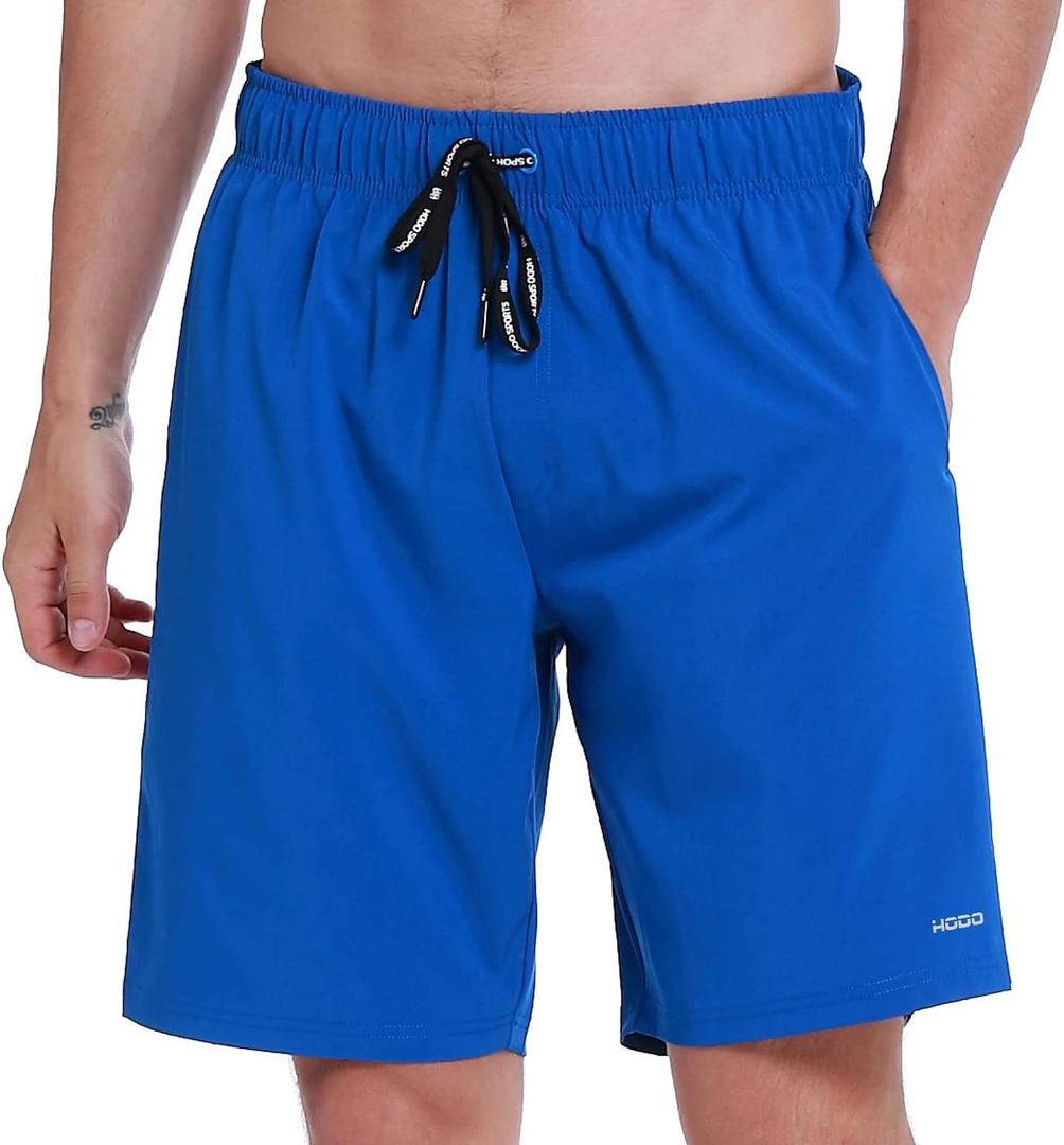 HOdo Mens Swim Trunks with Mesh Liner 9" Quick Dry Swim Shorts Bathing Suits for Men Swimwear Board Shorts wiht Pockets (Blue, XXL)