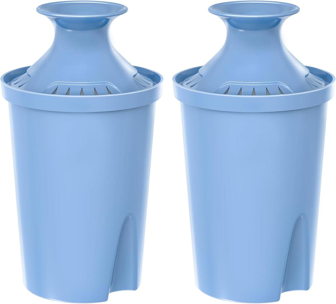 Fil-Fresh 2-Pack Elite Water Filter Replacements for Brita Water Pitchers and Dispensers, Reduce Chlorine, Lead, Bad Taste & Odor, Lasts 6-Month