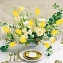 IPOPU Yellow Tulips Artificial Flowers,10PCS Real Touch Faux Flowers 18.9" Realistic Long Stem Fake Latex Tulips for Wedding Party Spring Easter Home Decoration (Yellow)