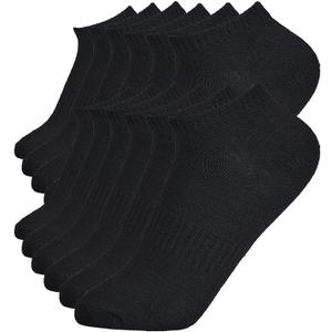 Womens 6-pack Ankle Athletic socks,White/Black/grey,Medium (Black)