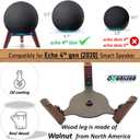 Real Wood Stand for Echo (4th Gen) Speaker (2020),Tripod Holder Accessories Protect Alexa Speaker for Sound Better,Secure Stable Wooden Mount with Metal Frame for Echo Newest Model 2024 (Walnut)