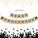 2026 We Are So Proud of You Burlap Graduation Party Banner Pre-strung Congrats Grad Bunting Banner Decorations Party Supplies for High School College Graduation Photo Props Fireplace Indoor Outdoor Party