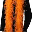 Soarer Orange Ostrich Feather Boas  2yards 3ply Long Boas for Party, DIY Production, Clothing Decoration (Orange)