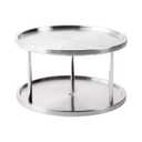 Estilo Stainless Steel 2-Tier Spice Rack Lazy Susan Organizer | 360-Degree Racks for Inside Cabinets | Rotating/Spinning Storage | Food, Kitchen, Pantry, Medicine