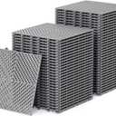 60-Pcs Interlocking Tile, Indoor/Outdoor Drainage Interlocking Floor Tiles 11.8" x 11.8", Anti-Slip Waterproof Soft PVC Splicing Flooring Tile for Garage Patio Pool Bathroom, Grey