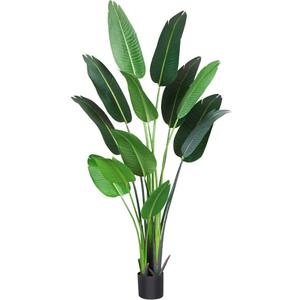 Fopamtri Artificial Bird of Paradise Plant 6 Feet Fake Palm Tree with 13 Trunks Faux Tree for Indoor Outdoor Modern Decoration Feaux Plants in Pot for Home Office Perfect Housewarming Gift