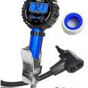 Presta Valve Air Chuck – Bike Tire Inflator with Pressure Gauge – Bicycle Tire Gauge Schrader to Presta Valve Adapter for Air Compressor