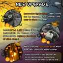 Witch Halloween Costumes for Girls, Light Up Dress with Broom and Hat, Kids Costume Glow in the Dark for Halloween Party (Medium, Orange)