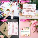 PATIKIL 50 Sets Pure Cotton Watercolor Cards 140lb/300 GSM Postcards with Envelopes for Art Painting Creative Thank Notes, 5x7 Inch Foldable Size