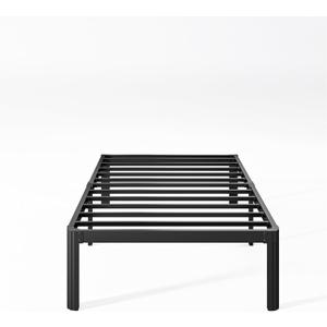 KERAMIK 14 Inch High Twin Bed Frames No Box Spring Needed, Metal Bed Frame Twin Size with Round Edge, Easy Assembly, Heavy Duty, Black