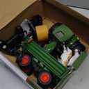 Uarzt Remote Control Tractor Toy with Trailer | Metal Front & Front Loader Farm Vehicle Set with Lights & 8-Wheel Design, RC Tractor Truck for Boys Ages 3-9, Fun Farm Toy Gift for Kids
