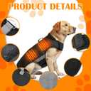 Dog Heated Warm Coat Jacket Pet Winter Black Vest Graphene Heat Lining Coat for Dogs Pet Outdoor Supplies(Not Included Batteries)(X-Large)