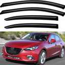 Window Visors Rain Guards for 2014-2018 Mazda 3 Sedan & Hatchback, Out-Channel Window Vent Wind Deflectors Visors Shades for 14-18 Mazda 3