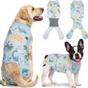 Recovery Suit for Dogs and Cats, Soft Dog Surgery Suit for Female Spay Male Neuter, Anti-Licking Dog Cone Alternative Onesie, Dog Surgical Recovery Suit After Abdominal Wounds, Green, Large