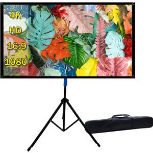 Projector Screen with Stand Outdoor 60 inch 4K HD 1.5-Gain Wrinkle-Resistant Movie Screen, 160° Viewing Angle, Projection Screen for Movie Night and Indoor 【60in】