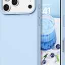 DOMAVER Case for iPhone 17 Pro 6.3'' Smooth Liquid Silicone Soft Gel Rubber Microfiber Lining Cushion Cover Shockproof Protective Phone Cases Compatible with iPhone 17 Pro - Light Blue
