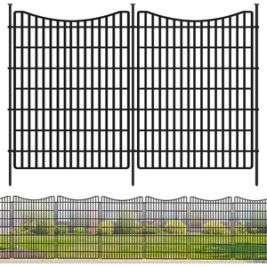 10 Panels No Dig Dog Fence Outdoor for Yard, 48 in (H) x 23.6 ft (L) Animal Barrier Fence Rustproof Metal Wire Panel Border for Dog, Tall Garden Fenceing Panels Temporary Ground Stakes for Yards,Patio