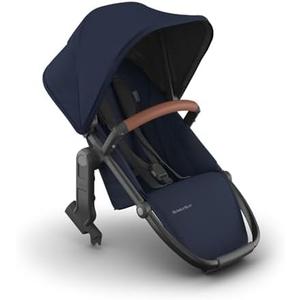 UPPAbaby RumbleSeat V3 Second Lower Seat - Compatible with Vista V2 and Vista V3 - All-Weather Seat + Magnetic Buckle – Adapters Included - Noa (Navy/Carbon Frame/Saddle Leather)